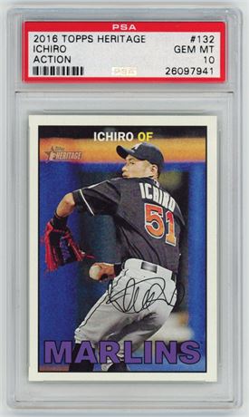 2016 Topps Heritage #132 Ichiro Action PSA 10 GEM MINT