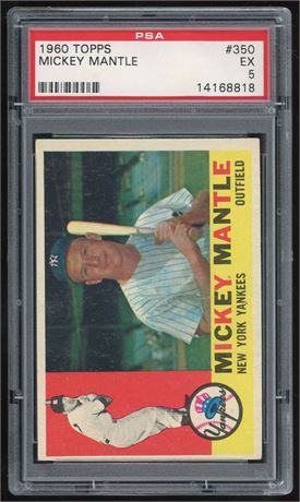 1960 Topps #350 Mickey Mantle PSA 5 EX