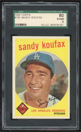 1959 Topps #163 Sandy Koufax SGC 6 EXMT