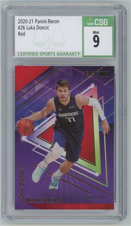 2020-21 Panini Recon #26 Luka Doncic Red 153/199 CSG 9 MINT
