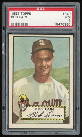 1952 Topps #349 High # Bob Cain PSA 7 NM