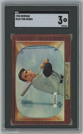1955 Bowman #168 Yogi Berra SGC 3 VG