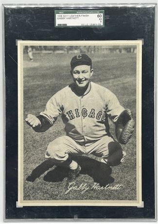 1936 R311 Leather Finish Gabby Hartnett SGC 5 EX Pop 3, 1 Higher