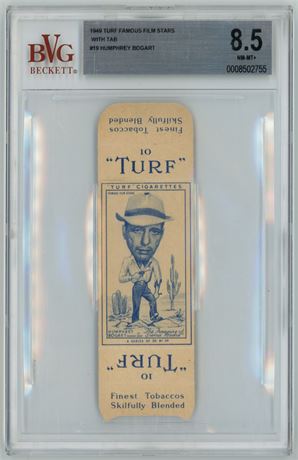 1949 Turf Famous Film Stars #19 Humphrey Bogart w/ Tab BGS 8.5 NMMT+