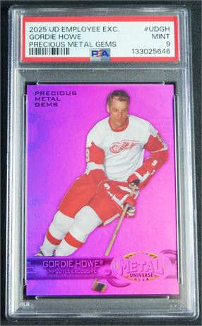 2025 UD Employee Exclusive Gordie Howe Precious Metal Gems PSA 9 MINT