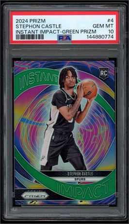 2024 Prizm #4 Stephon Castle Instant Impact-Green Prizm PSA 10