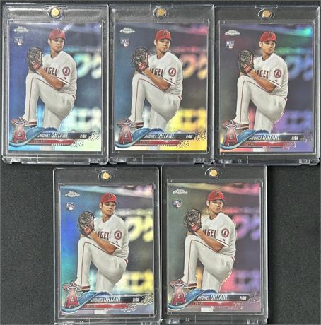 2018 Topps Chrome #150 Shohei Ohtani RC Refractor Lot (5)