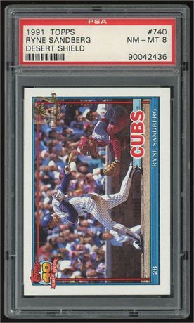 1991 Topps #740 Ryne Sandberg Desert Shield PSA 8 NMMT