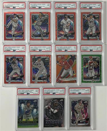 2024 Topps Chrome Cosmic PSA Graded Star/RC Lot (11) w/ Many Low #'d