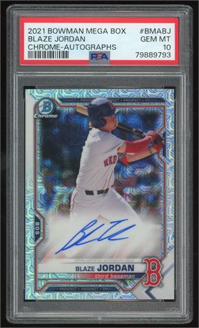 2021 Bowman Mega Box Blaze Jordan Chrome Autographs PSA 10 GEM MINT