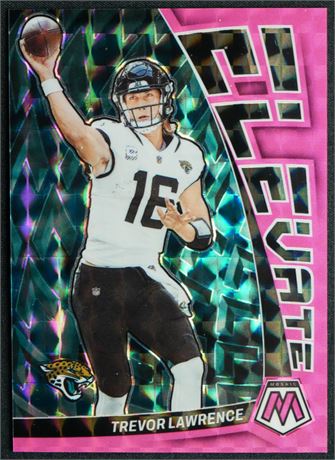 2023 Panini Mosaic 4/10 Trevor Lawrence Pink Fluorescent Elevate