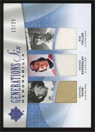 2009 UD Ultimate Generations Six 12/25 Paige/Eckersley/Feller Game Used Jersey