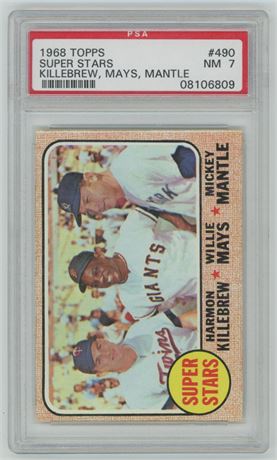 1968 Topps #490 Killebrew/Mays/Mantle PSA 7 NM