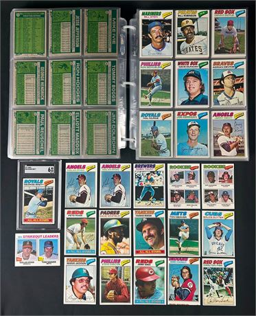1977 Topps Baseball Complete Set (1-660) EXMT AVG - Sharp Set!