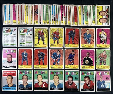 1967 Topps Hockey Partial Set (114/132) w/Checklists,19 HOFers Low-Grade Avg