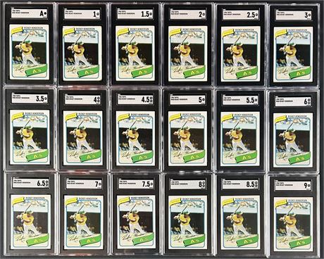 1980 Topps #482 Rickey Henderson RC SGC Run w/Half Grades Poor-MINT