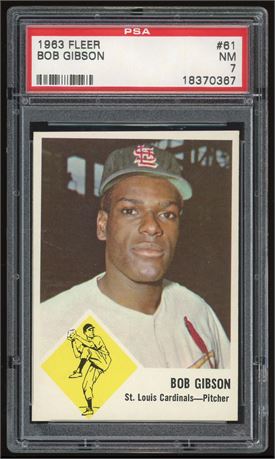 1963 Fleer #61 Bob Gibson PSA 7 NM