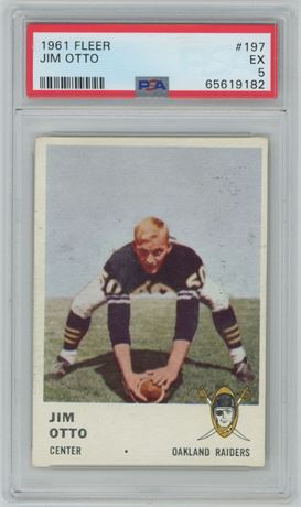 1961 Fleer #197 Jim Otto RC PSA 5 EX