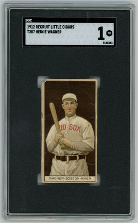 1912 T207 Recruit Heinie Wagner SGC 1 POOR
