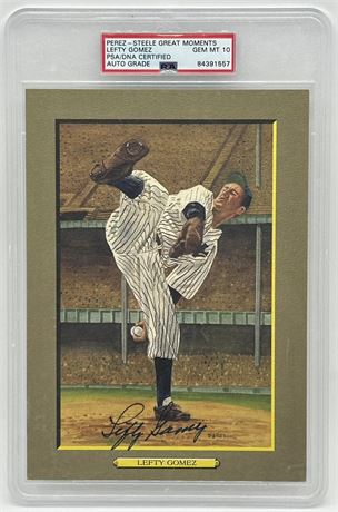 1987 Perez-Steele Greatest Moments Lefty Gomez Autograph PSA 10 Auto