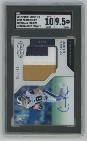 2017 Certified Cooper Kupp Freshman Fabrics Jsy Auto 251/499 SGC 9.5 Auto 10