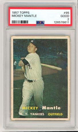 1957 Topps #95 Mickey Mantle PSA 2 GOOD