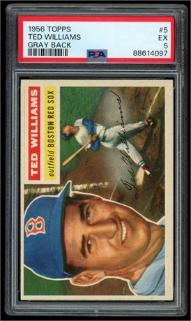 1956 Topps #5 Ted Williams Gray Back PSA 5 EX