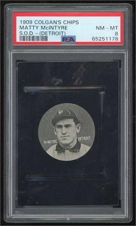1909 Colgan's Chips Matty McIntyre PSA 8 NMMT Only 1 Higher