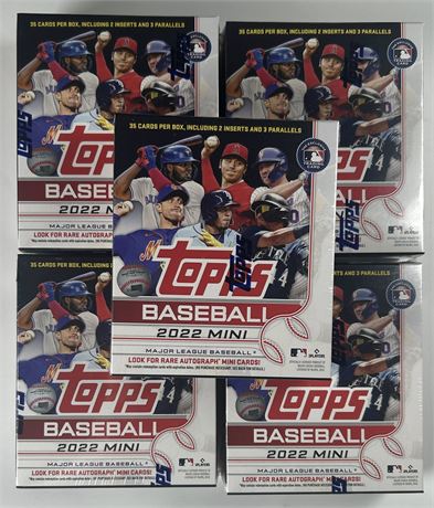 2022 Topps MINI Baseball Hobby Box Factory-Sealed Lot (5)