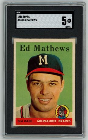 1958 Topps #440 Eddie Mathews SGC 5 EX