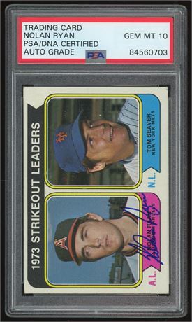 1974 Topps #207 Nolan Ryan Auto PSA 10 Auto