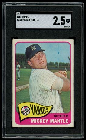 1965 Topps #350 Mickey Mantle SGC 2.5