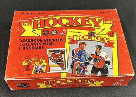 1987 O-Pee-Chee NHL Hockey Yearbook Stickers Box (48 Packs)