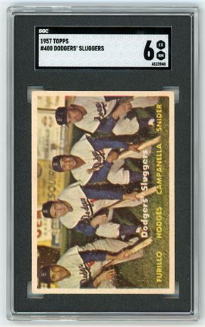 1957 Topps #400 Dodgers' Sluggers SGC 6 EXMT