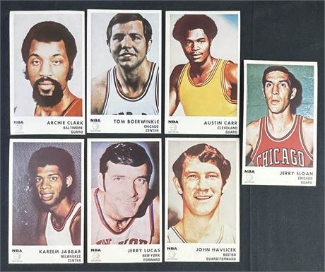 1972 Icee Bear Basketball Starter Set (7/20) w/ Havlicek and Kareem VGEX Avg