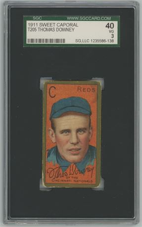 1911 T205 Sweet Caporal Thomas Downey SGC 3 VG