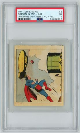 1941 Superman #3 Poison In Mid-Air Junior League Of America No Coupon PSA 1 POOR