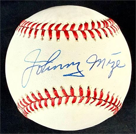 Johnny Mize Signed Official American League Ball Dual Authenticated PSA/Tri-Star