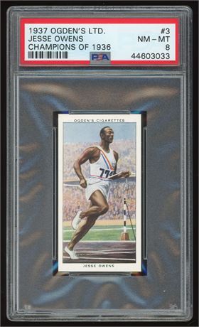 1937 Ogden's Champions of 1936 #3 Jesse Owens PSA 8