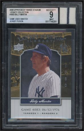 2008 UD Yankee Stadium Legacy Collection #4083 Billy Martin GU Patch BGS 9 MINT