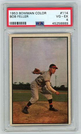 1953 Bowman Color #114 Bob Feller PSA 4 VGEX