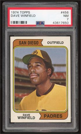 1974 Topps #456 Dave Winfield RC PSA 7 NM DEAD CENTERED