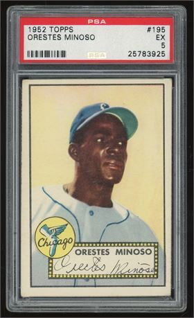1952 Topps #195 Minnie Minoso RC PSA 5 EX