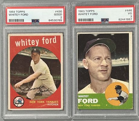 1959 & 1963 Topps Whitey Ford PSA Graded Lot (2)