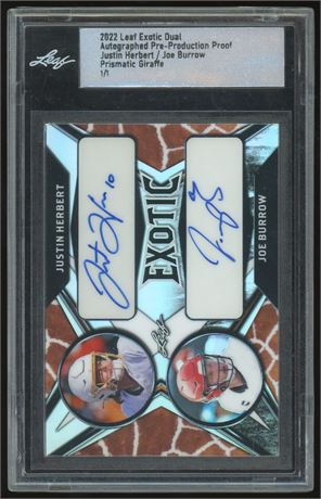 2022 Leaf Exotic Dual Auto Pre-Production Proof Herbert/Burrow 1/1