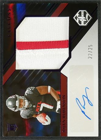 2023 Panini Limited #145 Bijan Robinson RPA Amethyst Spotlight 22/25 Jumbo Patch