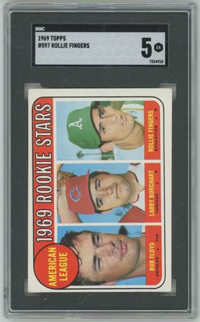 1969 Topps #597 Rollie Fingers RC SGC 5 EX