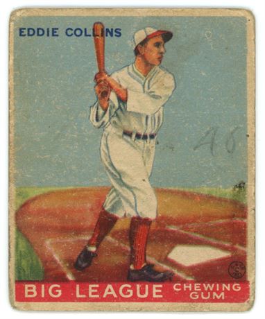 1933 Goudey #42 Eddie Collins Low Grade (Writing On Front)