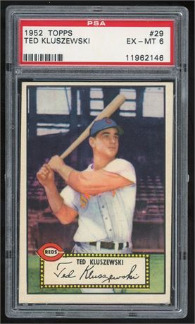 1952 Topps #29 Ted Kluszewski PSA 6 EXMT (READ)