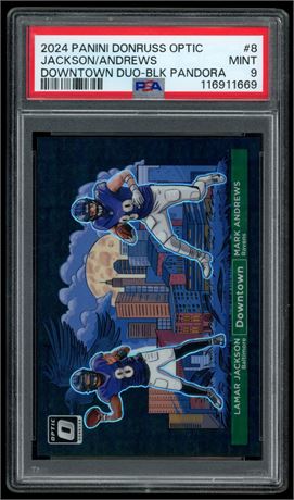 2024 Donruss Optic Jackson/Andrews Downtown Duo Black Pandora 11/25 PSA 9